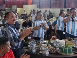 Jagokan Argentina, Wabup Gowa Nobar Piala Dunia Bersama Dandim di Pattallassang