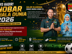 Dandim 1409/Gowa Ajak Warga Nobar Semifinal Piala Dunia 2026 Argentina vs Inggris di Makodim
